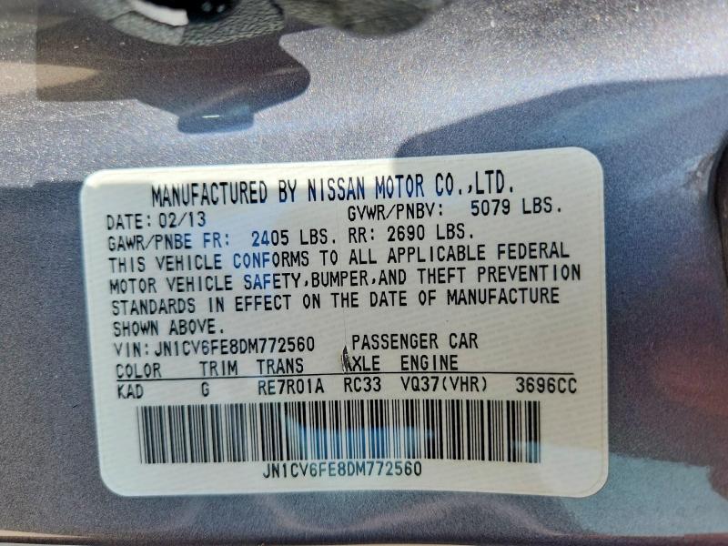 Auction sale of the 2013 Infiniti G37 Convertible, vin: JN1CV6FE8DM772560, lot number: 61233906