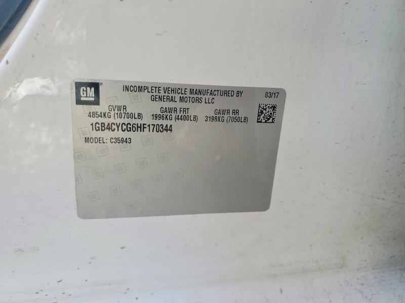 2017 Chevrolet Silverado მანქანა იყიდება აუქციონზე, vin: 1GB4CYCG6HF170344, აუქციონის ნომერი: 59960596