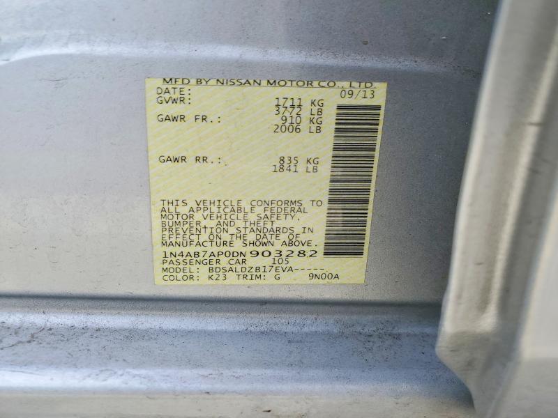 59729076 :رقم المزاد ، 1N4AB7AP0DN903282 vin ، 2013 Nissan Sentra مزاد بيع
