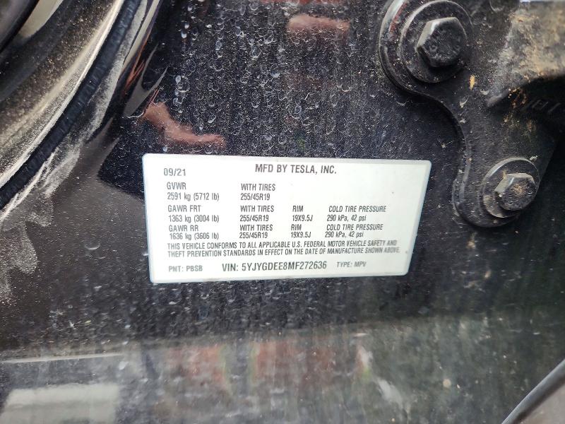 Продаж на аукціоні авто 2021 Tesla Model Y, vin: 5YJYGDEE8MF272636, номер лоту: 59992016