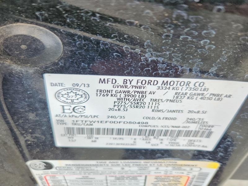 Продаж на аукціоні авто 2013 Ford F150, vin: 1FTFW1EF0DFD50498, номер лоту: 61719786