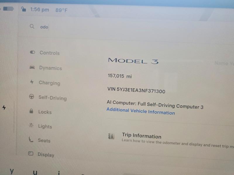 60666956 :رقم المزاد ، 5YJ3E1EA3NF371300 vin ، 2022 Tesla Model 3 مزاد بيع
