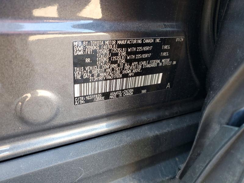 Продаж на аукціоні авто 2024 Toyota Rav4, vin: 2T3H1RFV1RW317608, номер лоту: 62410156