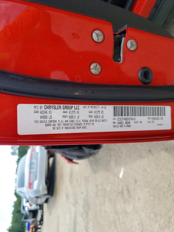 Продажа на аукционе авто 2014 Dodge Challenger, vin: 2C3CDYAG8EH270418, номер лота: 58966886