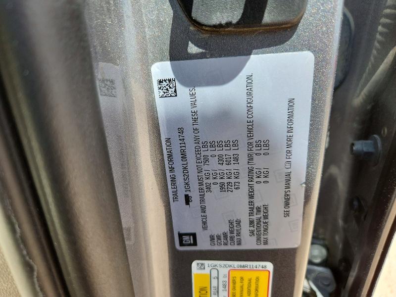 Продажа на аукционе авто 2021 Gmc Yukon, vin: 1GKS2DKL0MR114748, номер лота: 59931486