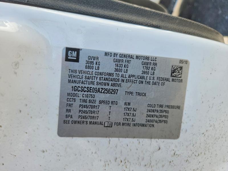 2010 Chevrolet Silverado მანქანა იყიდება აუქციონზე, vin: 1GCSCSE09AZ256297, აუქციონის ნომერი: 61201356