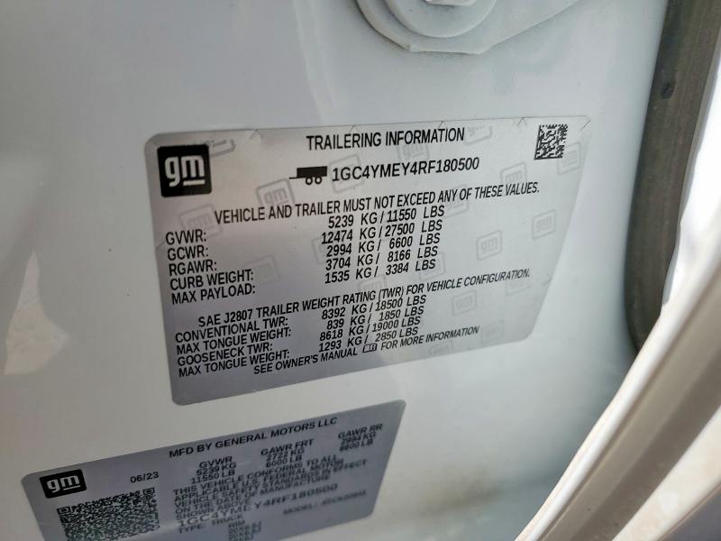 Продаж на аукціоні авто 2024 Chevrolet Silverado, vin: 1GC4YMEY4RF180500, номер лоту: 62266476