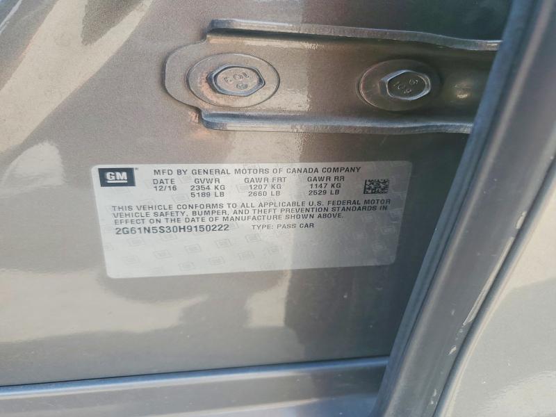 61594966 :رقم المزاد ، 2G61N5S30H9150222 vin ، 2017 Cadillac Xts مزاد بيع