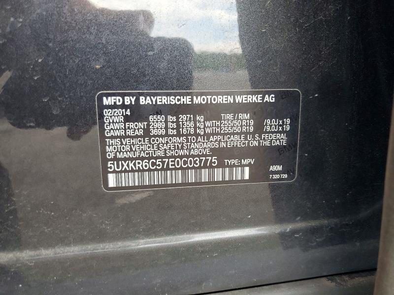 2014 Bmw X5 მანქანა იყიდება აუქციონზე, vin: 5UXKR6C57E0C03775, აუქციონის ნომერი: 60806306