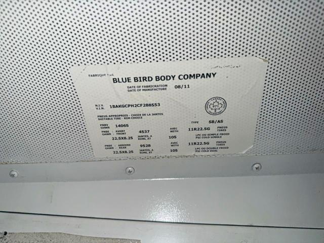 Продажа на аукционе авто 2012 Bluebird Vision, vin: 1BAKGCPH2CF288553, номер лота: 52388186