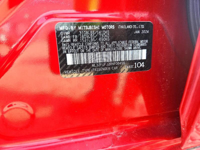 Продажа на аукционе авто 2024 Mitsubishi Mirage, vin: ML32FUFJ2RHF08456, номер лота: 62538216