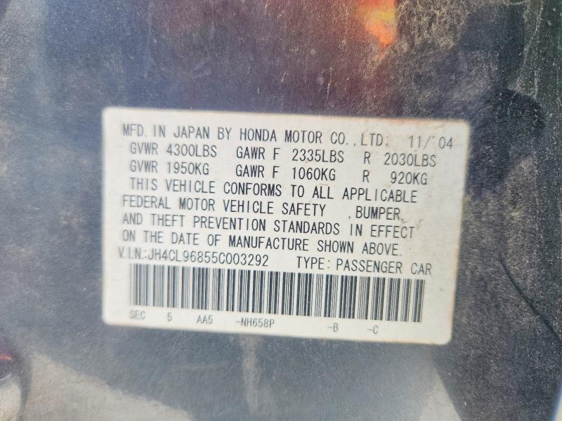 Aukcja sprzedaży 2005 Acura Tsx, vin: JH4CL96855C003292, numer aukcji: 85773235
