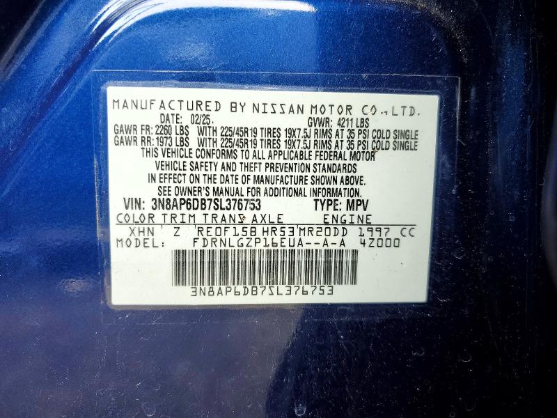2025 Nissan Kicks მანქანა იყიდება აუქციონზე, vin: 3N8AP6DB7SL376753, აუქციონის ნომერი: 60255016