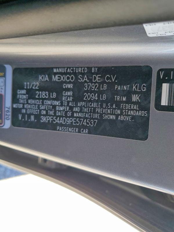 58825666 :رقم المزاد ، 3KPF54AD9PE574537 vin ، 2023 Kia Forte مزاد بيع