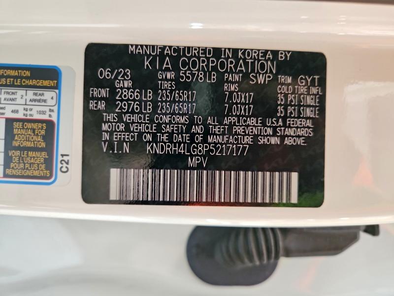 62671756 :رقم المزاد ، KNDRH4LG8P5217177 vin ، 2023 Kia Sorento مزاد بيع