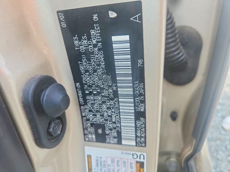 Продаж на аукціоні авто 2007 Lexus Gx, vin: JTJBT20X370136476, номер лоту: 59636636