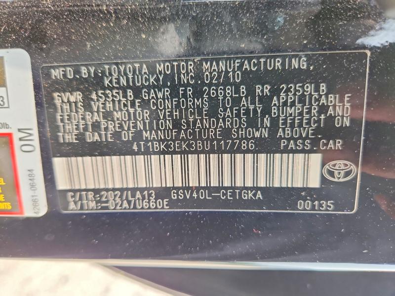 Aukcja sprzedaży 2011 Toyota Camry, vin: 4T1BK3EK3BU117786, numer aukcji: 61303286