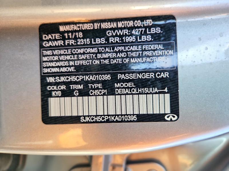 Продажа на аукционе авто 2019 Infiniti Qx30, vin: SJKCH5CP1KA010395, номер лота: 60279726