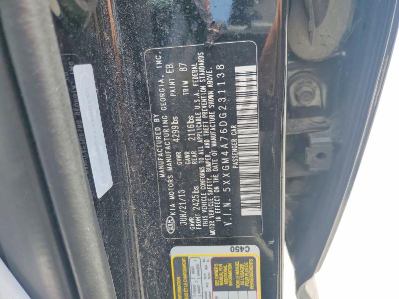 Aukcja sprzedaży 2013 Kia Optima, vin: 5XXGM4A76DG231138, numer aukcji: 85791865