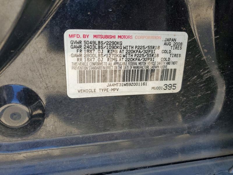 Aukcja sprzedaży 2009 Mitsubishi Outlander, vin: JA4MT31W59Z001161, numer aukcji: 60167706