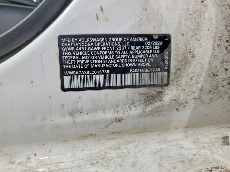 Продажа на аукционе авто 2020 Volkswagen Passat, vin: 1VWSA7A39LC016785, номер лота: 61774196