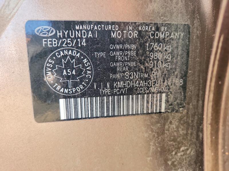 Aukcja sprzedaży 2014 Hyundai Elantra, vin: KMHDH4AH3EU144188, numer aukcji: 60219736