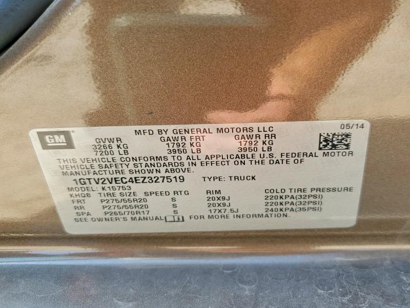 Продажа на аукционе авто 2014 Gmc Sierra, vin: 1GTV2VEC4EZ327519, номер лота: 62675906