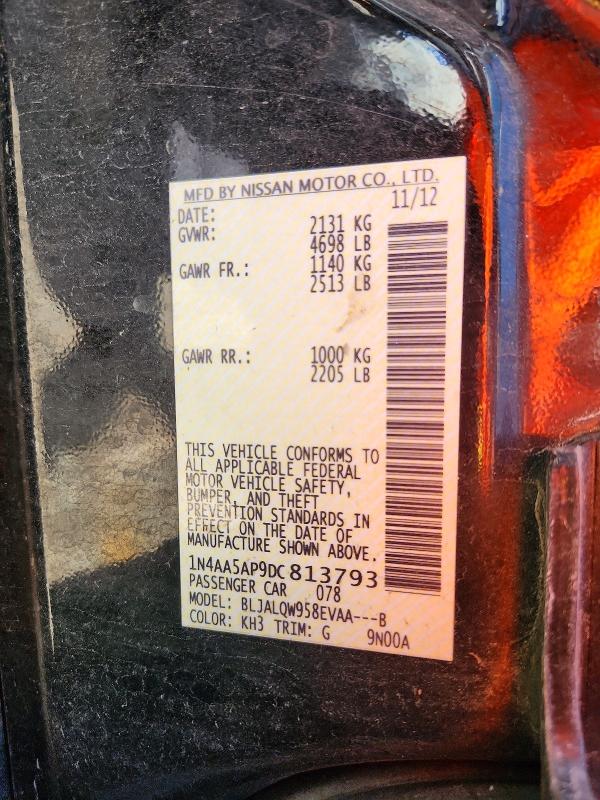2013 Nissan Maxima მანქანა იყიდება აუქციონზე, vin: 1N4AA5AP9DC813793, აუქციონის ნომერი: 61856276