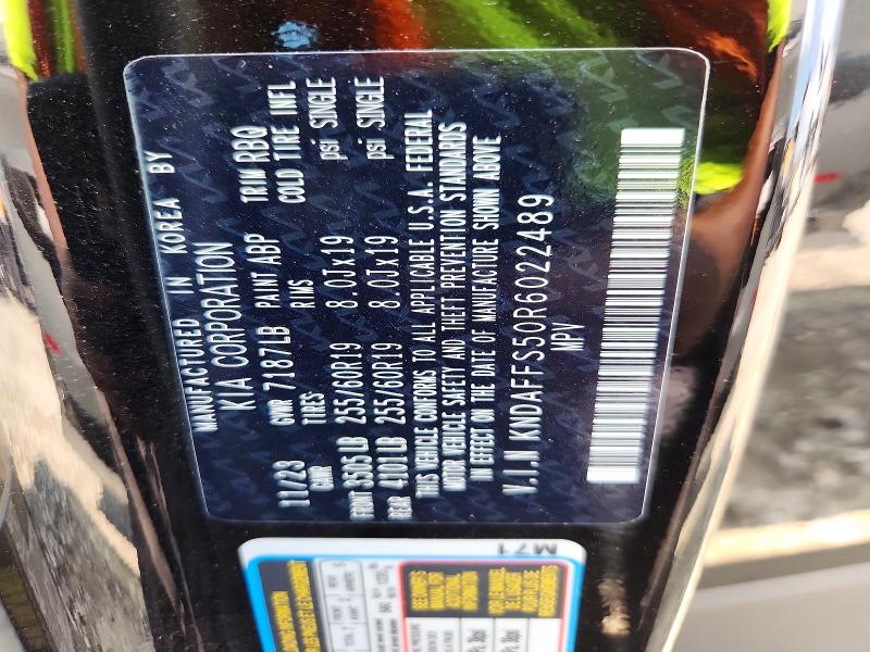 2024 Kia Ev9 მანქანა იყიდება აუქციონზე, vin: KNDAFFS50R6022489, აუქციონის ნომერი: 60492116