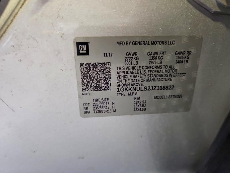 Продаж на аукціоні авто 2018 Gmc Acadia, vin: 1GKKNULS2JZ168822, номер лоту: 60437156