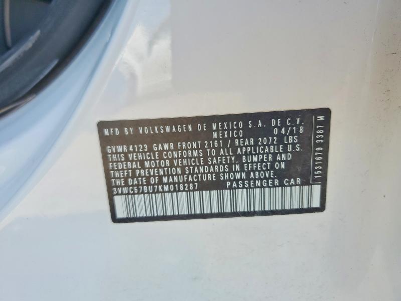 Aukcja sprzedaży 2019 Volkswagen Jetta, vin: 3VWC57BU7KM018287, numer aukcji: 60777506