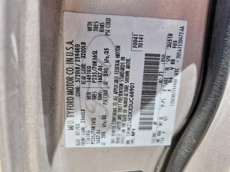 Auction sale of the 2003 Ford Explorer, vin: 1FMZU63KX3UC68901, lot number: 62749436
