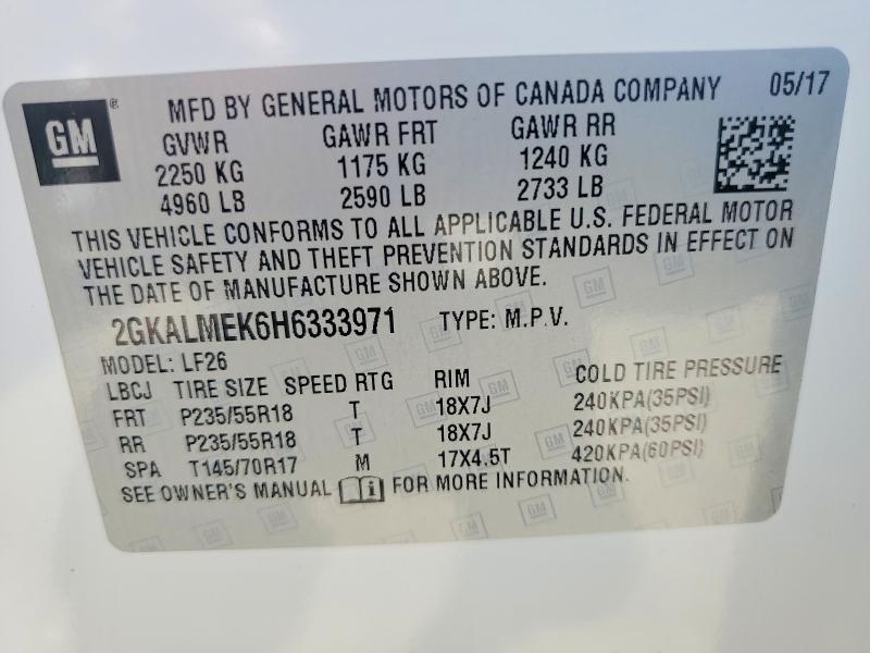 Продажа на аукционе авто 2017 Gmc Terrain, vin: 2GKALMEK6H6333971, номер лота: 60009366