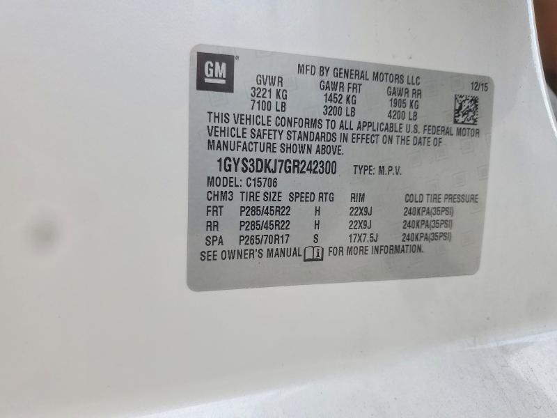 Aukcja sprzedaży 2016 Cadillac Escalade, vin: 1GYS3DKJ7GR242300, numer aukcji: 59815256