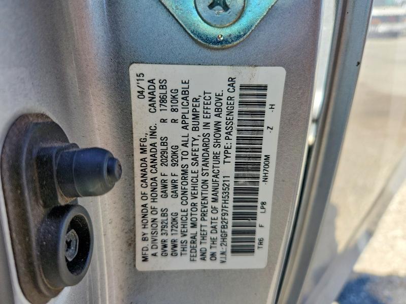 2015 Honda Civic მანქანა იყიდება აუქციონზე, vin: 2HGFB2F97FH535211, აუქციონის ნომერი: 61977516