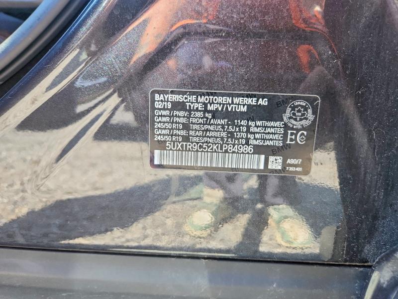 2019 Bmw X3 მანქანა იყიდება აუქციონზე, vin: 5UXTR9C52KLP84986, აუქციონის ნომერი: 60111996
