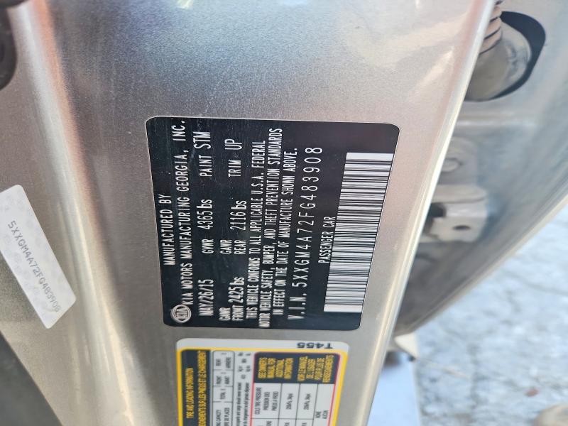 Aukcja sprzedaży 2015 Kia Optima, vin: 5XXGM4A72FG483908, numer aukcji: 62792996