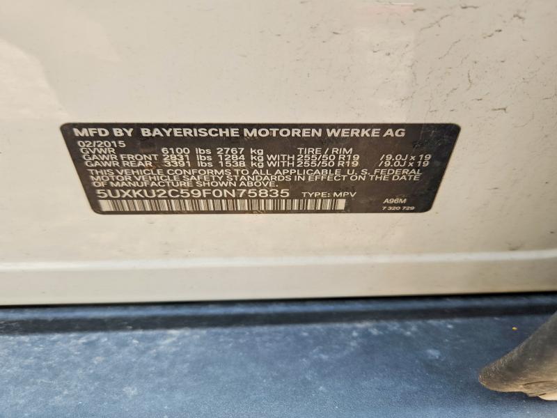 Aukcja sprzedaży 2015 Bmw X6, vin: 5UXKU2C59F0N75835, numer aukcji: 61373106