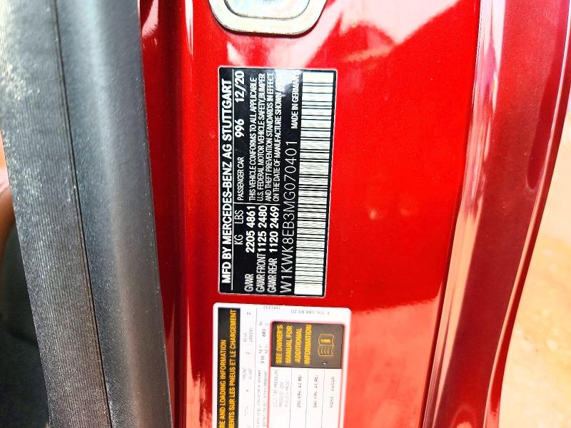 60690926 :رقم المزاد ، W1KWK8EB3MG070401 vin ، 2021 Mercedes-benz C مزاد بيع