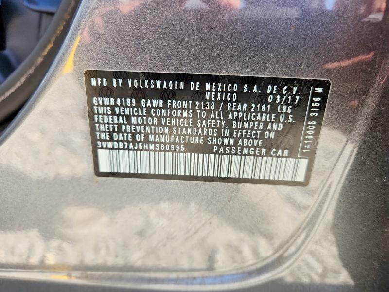 Aukcja sprzedaży 2017 Volkswagen Jetta, vin: 3VWDB7AJ5HM360995, numer aukcji: 60819786