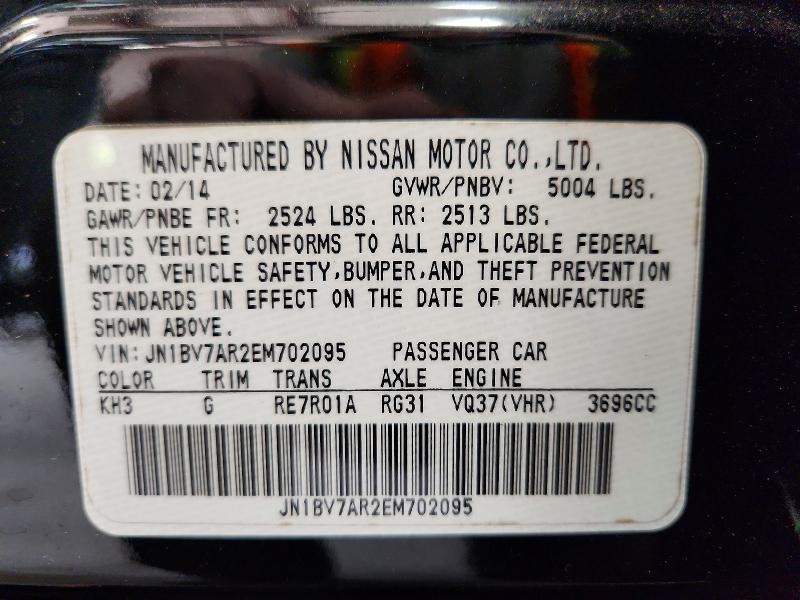 Aukcja sprzedaży 2014 Infiniti Q50, vin: JN1BV7AR2EM702095, numer aukcji: 63293436