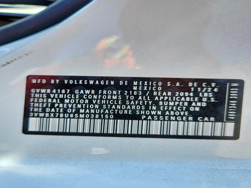 Aukcja sprzedaży 2025 Volkswagen Jetta, vin: 3VWBX7BU6SM038150, numer aukcji: 62679696