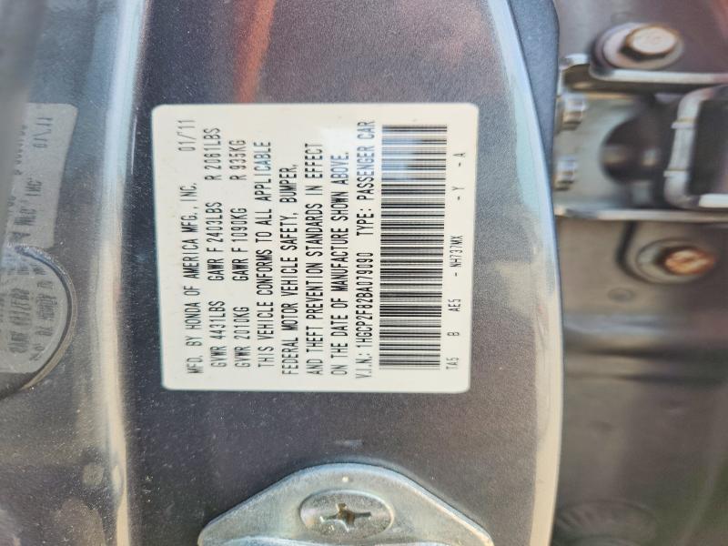 Aukcja sprzedaży 2011 Honda Accord, vin: 1HGCP2F82BA079090, numer aukcji: 61155186