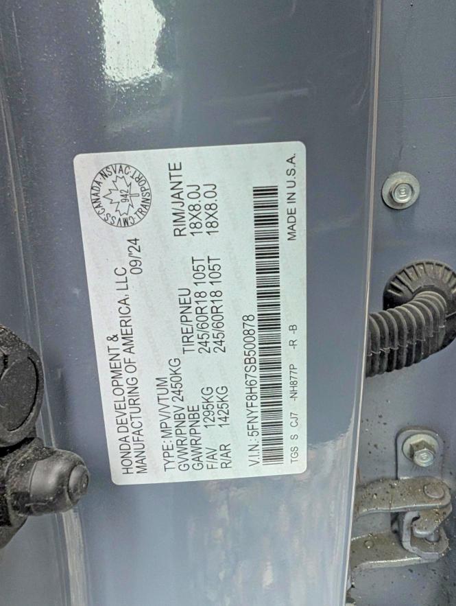 Aukcja sprzedaży 2025 Honda Passport, vin: 5FNYF8H67SB500878, numer aukcji: 62211946