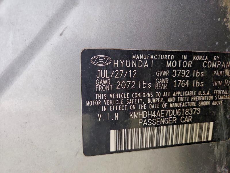 62964696 :رقم المزاد ، KMHDH4AE7DU618373 vin ، 2013 Hyundai Elantra مزاد بيع