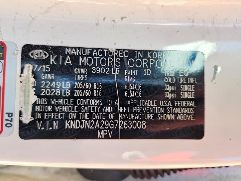 61612216 :رقم المزاد ، KNDJN2A29G7263008 vin ، 2016 Kia Soul مزاد بيع
