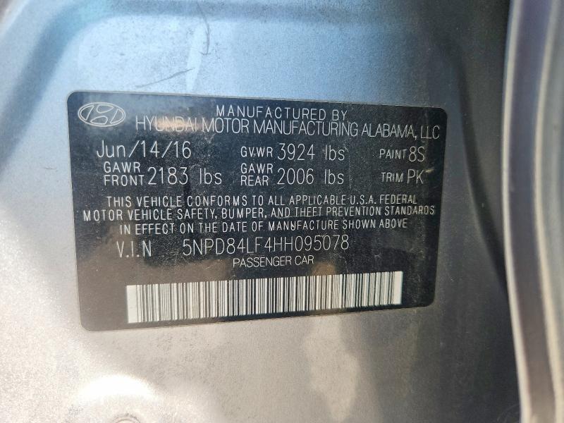 2017 Hyundai Elantra მანქანა იყიდება აუქციონზე, vin: 5NPD84LF4HH095078, აუქციონის ნომერი: 60818966