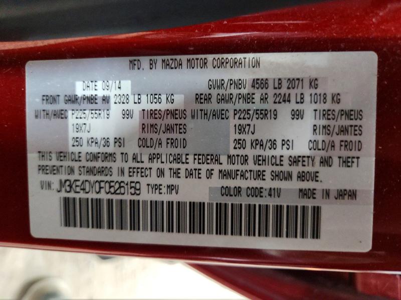 60786256 :رقم المزاد ، JM3KE4DY0F0526159 vin ، 2015 Mazda Cx-5 مزاد بيع