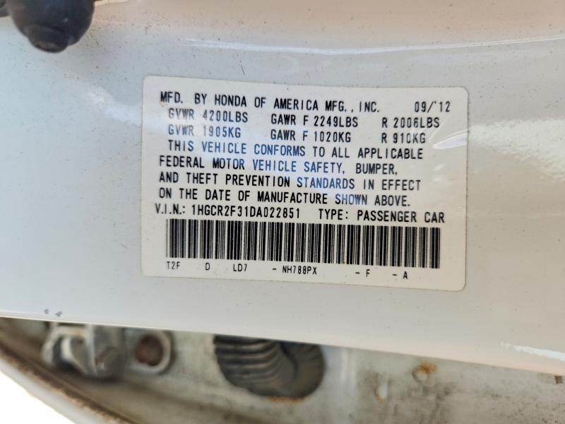 61168636 :رقم المزاد ، 1HGCR2F31DA022851 vin ، 2013 Honda Accord مزاد بيع