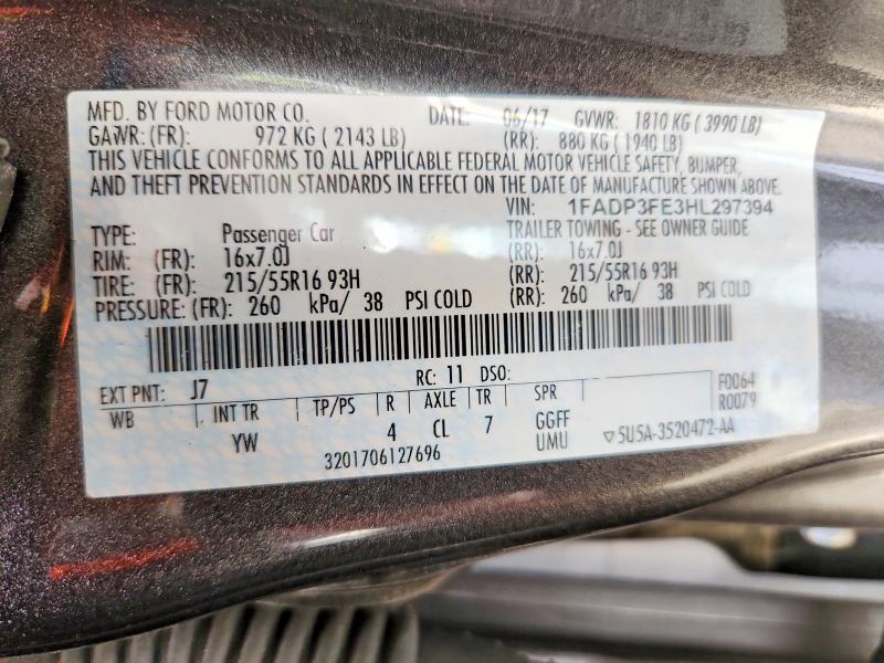 Aukcja sprzedaży 2017 Ford Focus, vin: 1FADP3FE3HL297394, numer aukcji: 62085736